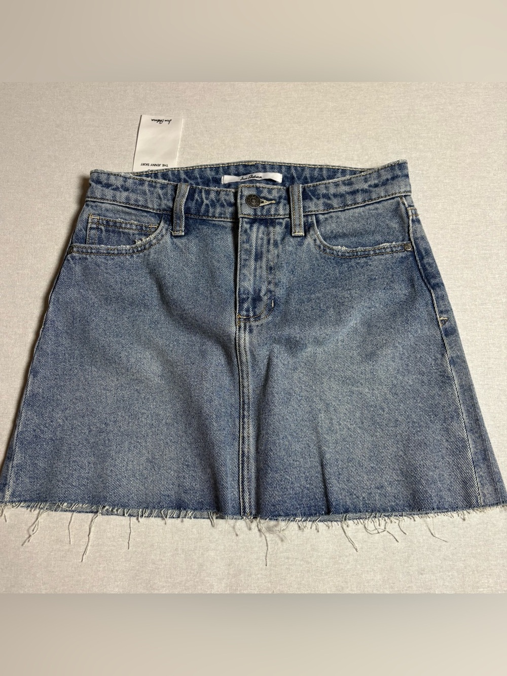 Sam Edelman The Jenny Denim Jean Mini Skirt Raw Hem Size 0/25